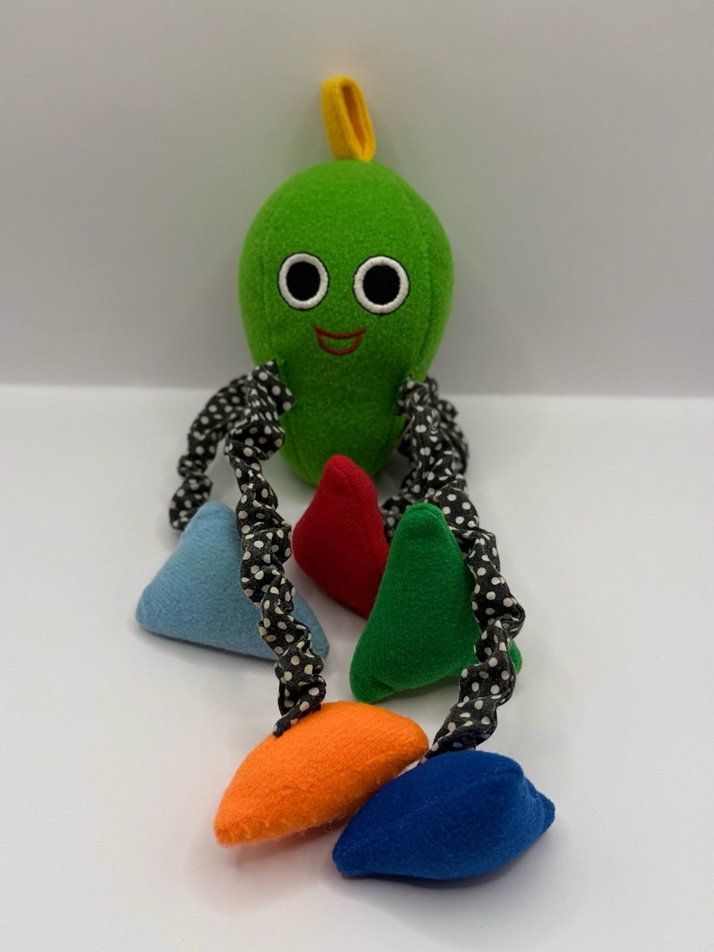 Rare Vintage Tiny Love Avocado Octopus Plush Baby Rattle Lovey Toy Retro Baby